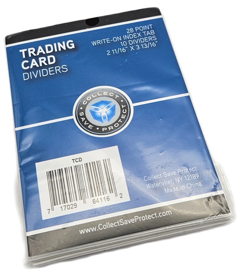 (10-Pack) 28pt Trading Card Dividers - White Heavy Duty Write On Index Surface