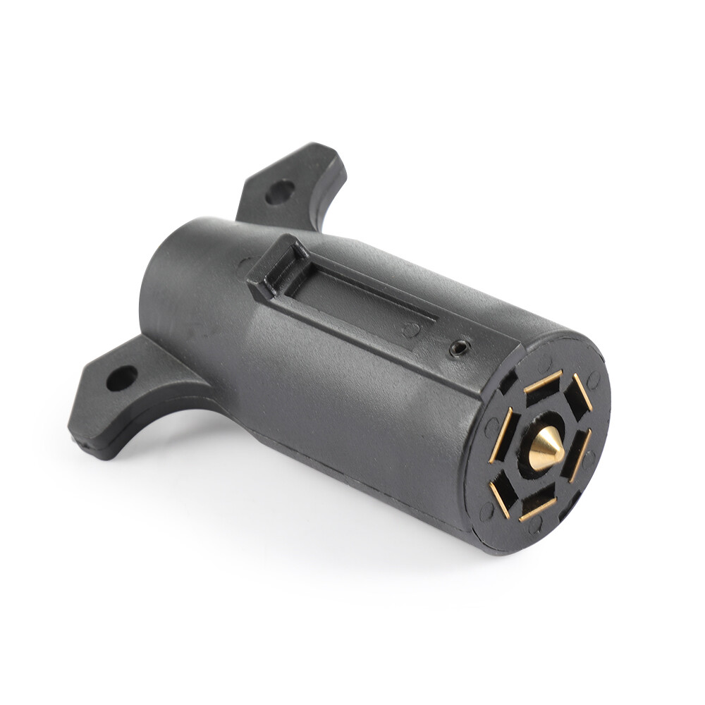 7 Way Round RV Style Trailer Light Plug Connector Replacement Blade Pin Adapter