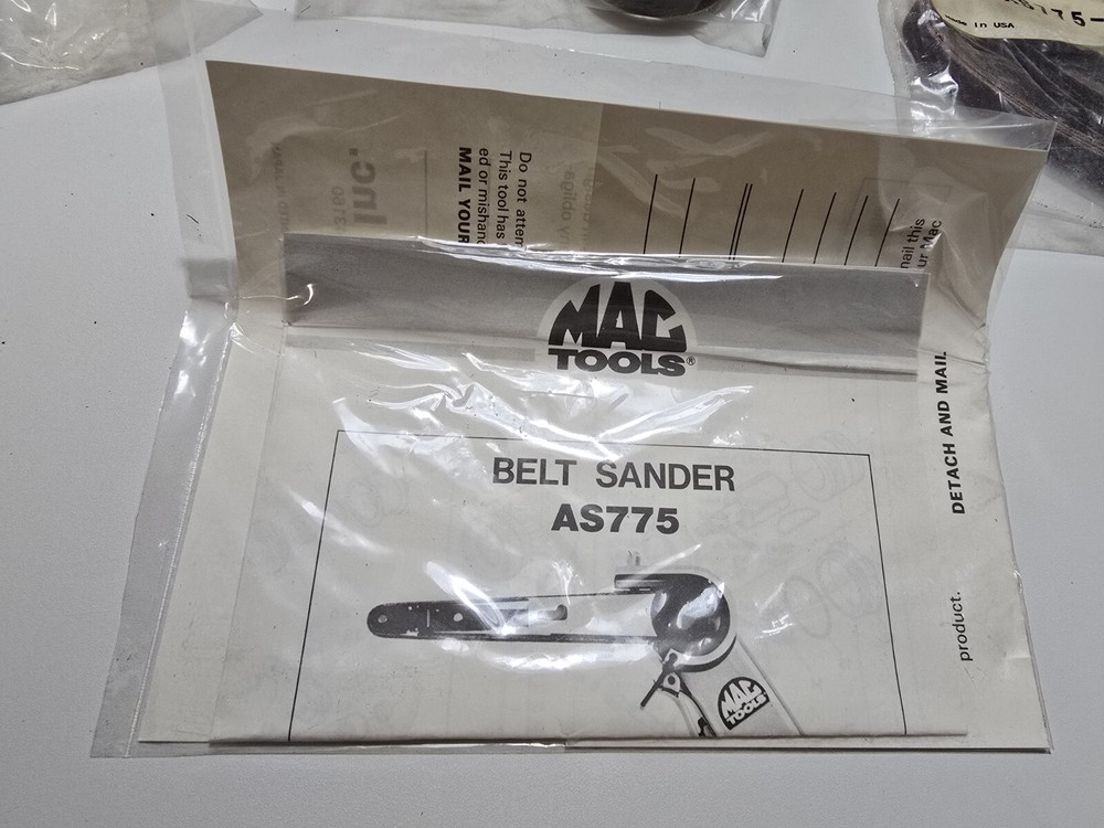 Mac Tools AS775 Belt Sander With 3 Sets Of Bands