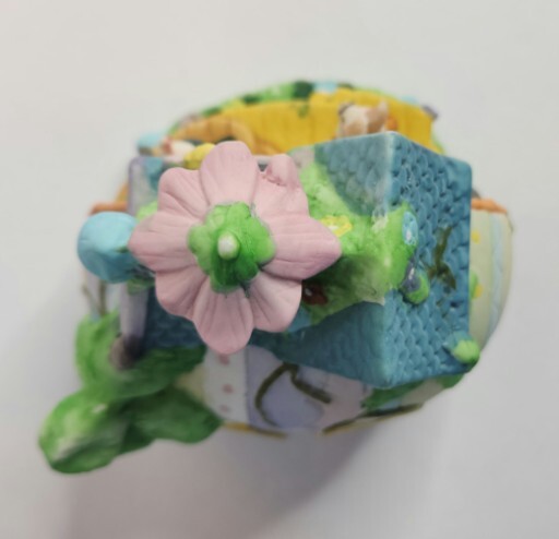Vintage Easter Egg Porcelain Lighted Dwelling School