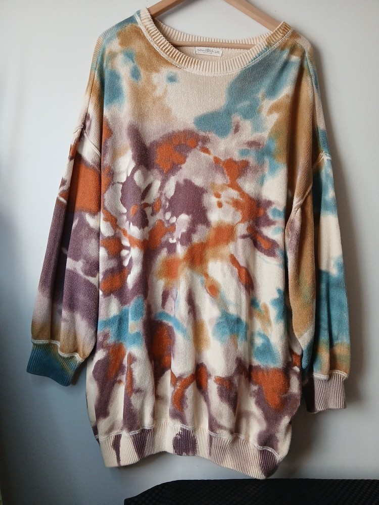 Natural Life Taylor Sunset Oversized Cotton Sweater Tie-Dye Oversized L/XL