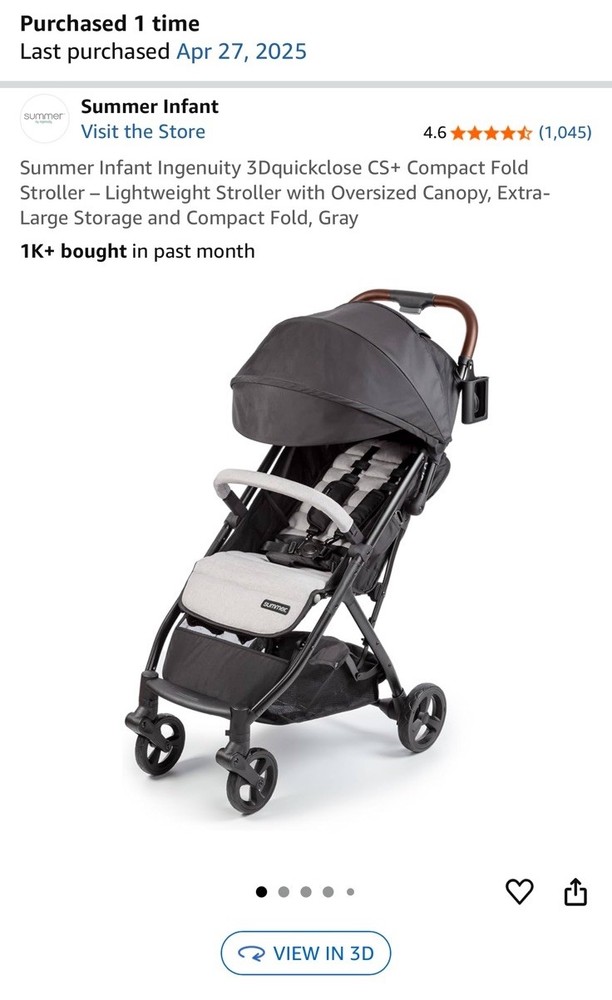 Summer Infant Ingenuity 3Dquickclose CS+ Compact Fold Stroller