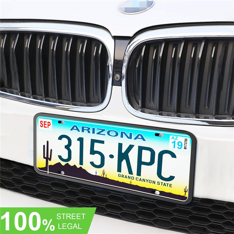 Car License Plate Frame Front Rear Holder Soft Silicone Rubber Black Accessories