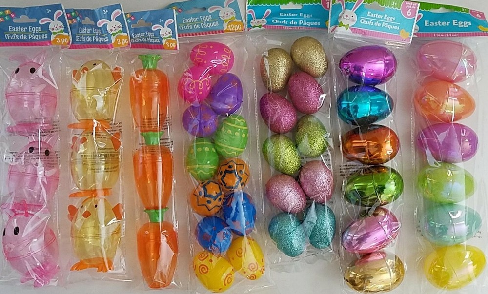 Formed, Glitter, Metallic, Iridescent Fillable Easter Eggs, E1-4, Select Type