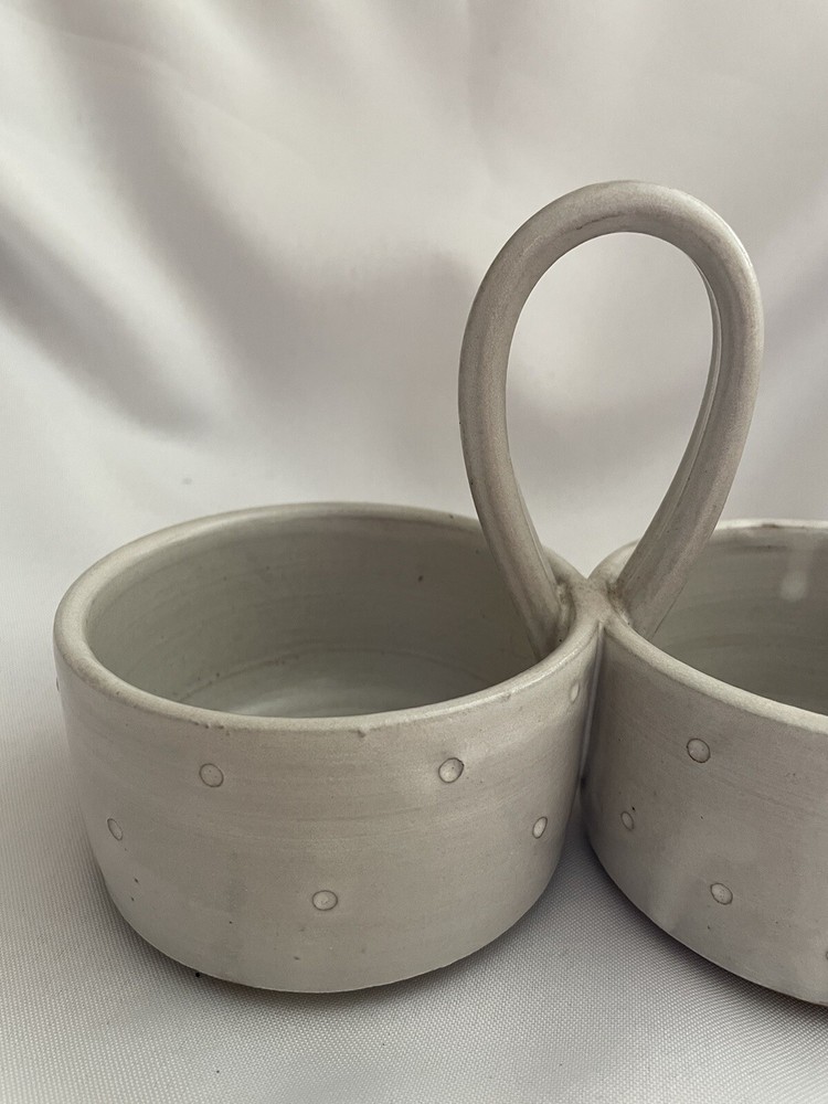 Studio Art Pottery Divided Dish Signed