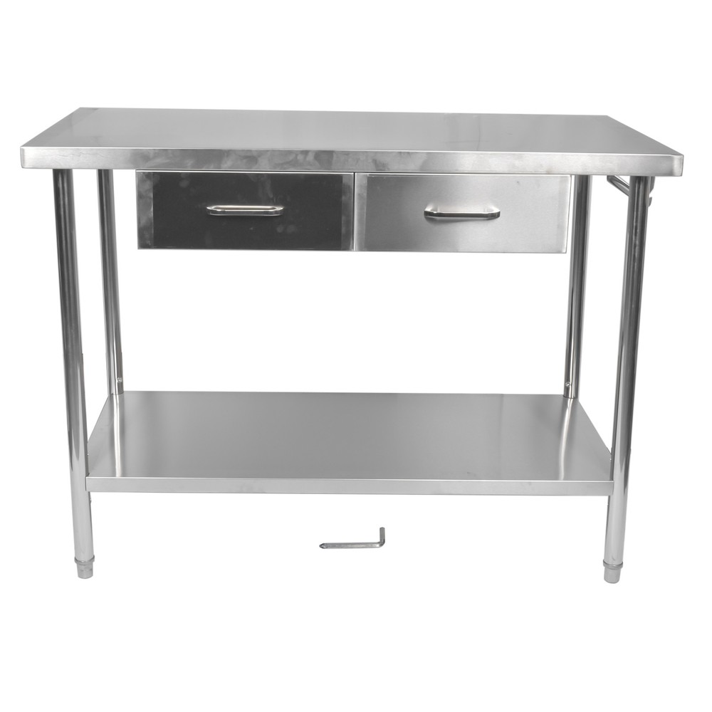 Stainless Steel Prep Table Silver for Home Kitchen Restaurant Garage Warehouse