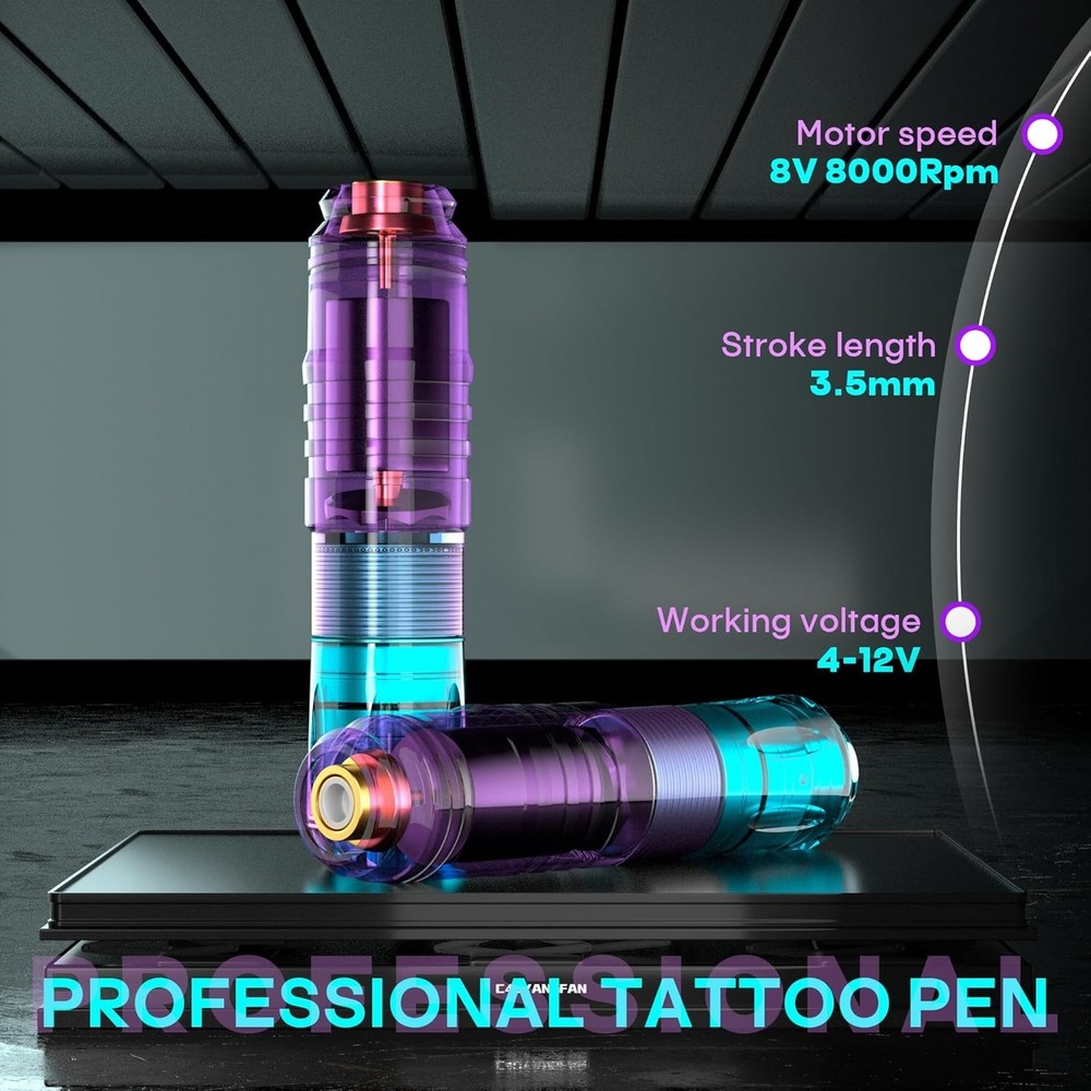 Wireless Tattoo Kit Complete for Beginners Pen Machine with Power Supply Needles