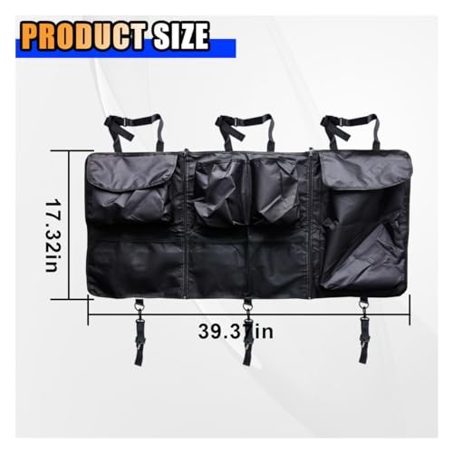 Back Seat Trunk Organizer, Large Capacity Hanging Storage Organizer with Black