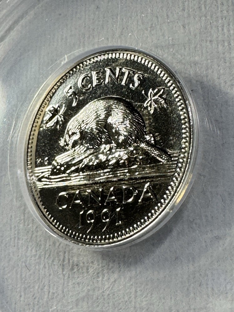 1991 Canada 5 Cents Proof Like Graded MS 69 by ANACS