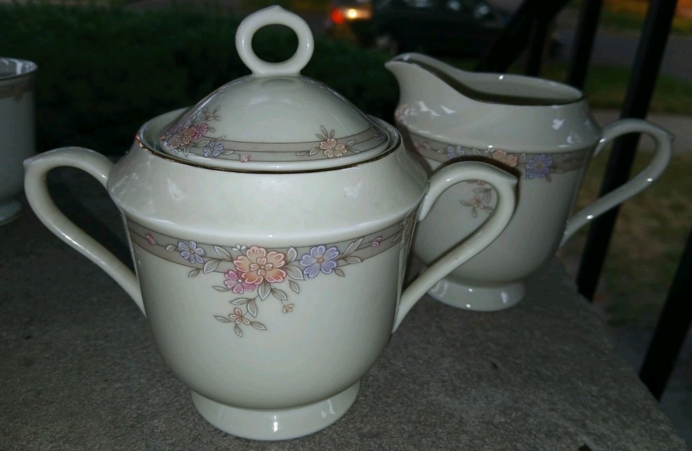 Sango Ivory Fine China Creamer & Sugar Monroe 1500