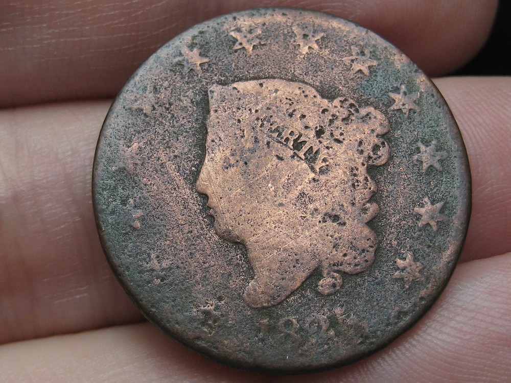 1825 Matron Head Large Cent Penny, About Good Details