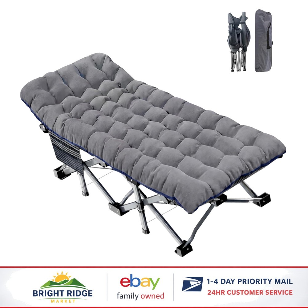 Camping Cot for Adults, Oversized 78"x32" with Heavy Duty Frame and Mesh Surface