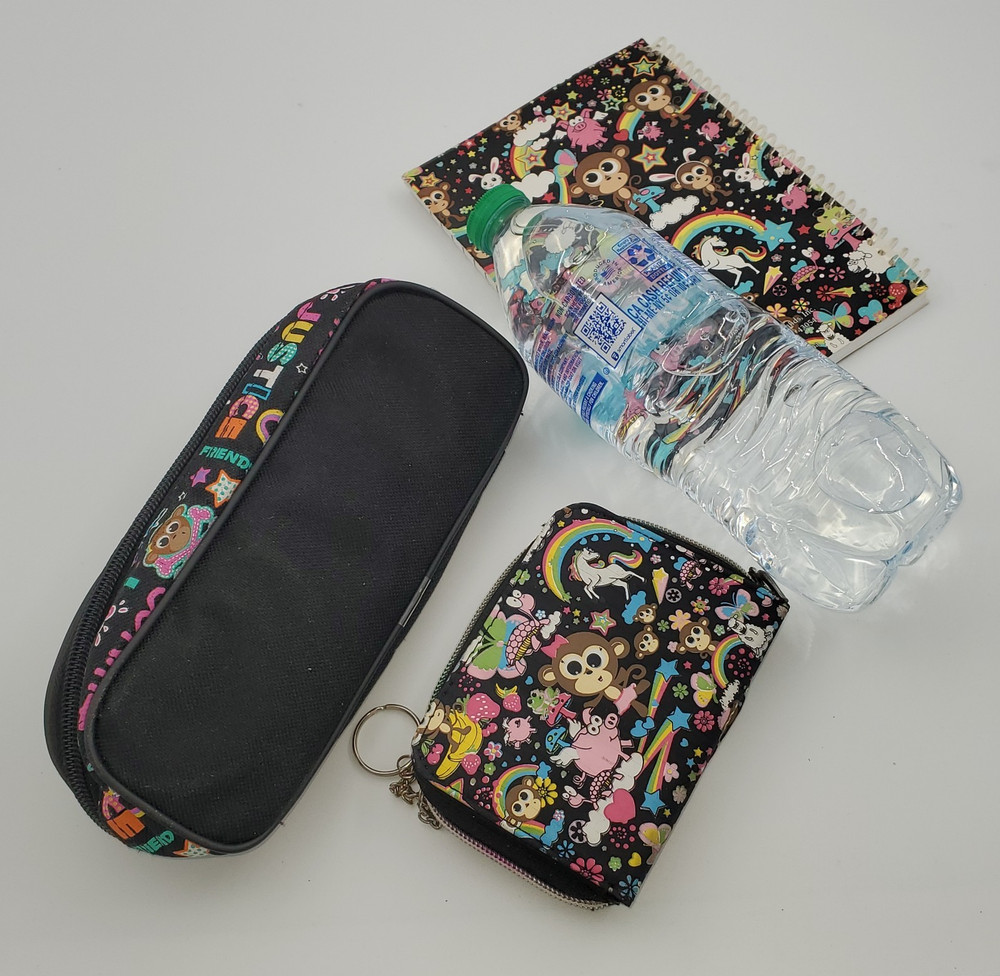Justice 3pc Bobbie Monkey Set: Notebook, New Pencil Case & Zip Wallet