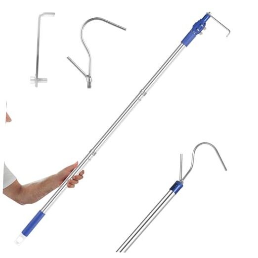Truck Bed Cargo Retrieval Hook, Adjustable 33-70inch Telescoping Cargo Grabber