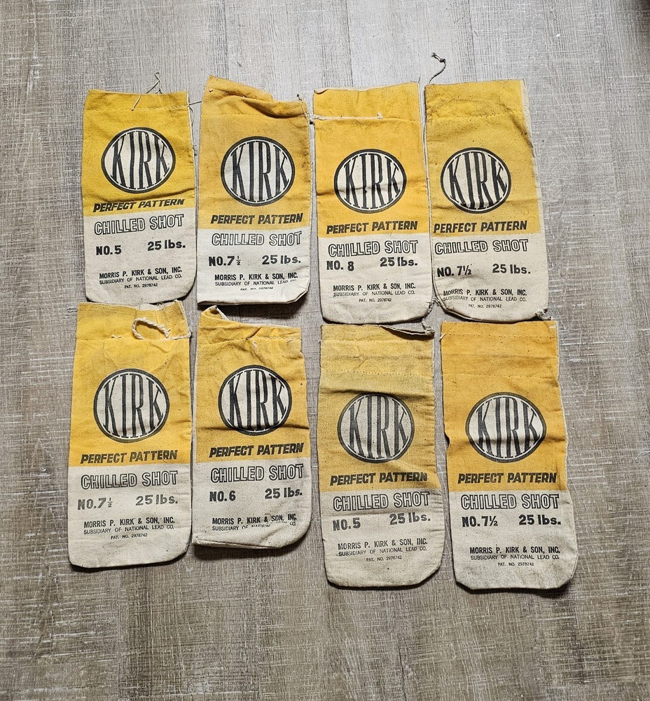 (8) Vintage Kirk Perfect Pattern Chilled Shot Empty Canvas Bag
