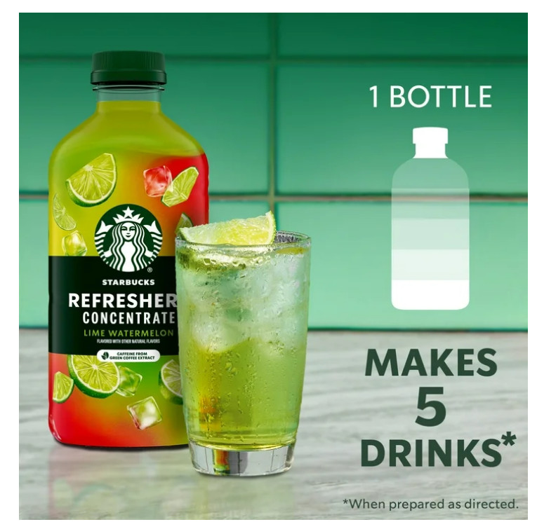 STARBUCKS Refresher Lime Watermelon Concentrate 32floz Bottle
