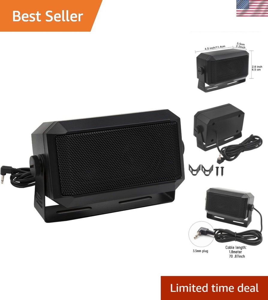 Compact 5W External Communications Speaker for CB & Scanners - Durable Metal
