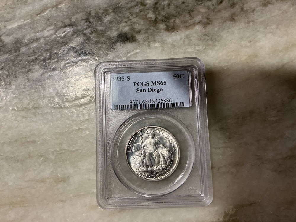 1935-S Silver San Diego Commemorative Half Dollar MS65