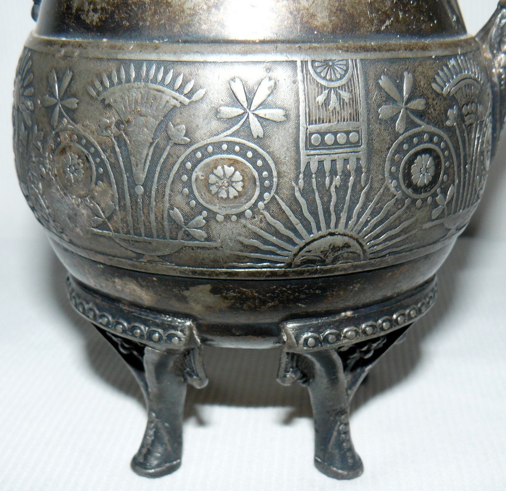 Silver Plated 4 Footed Creamer Pitcher Deco Style