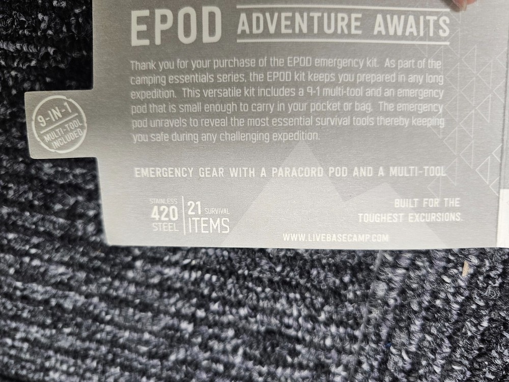 (QTY 2) Basecamp EPod Emergency Gear BC7702 Durable Construction