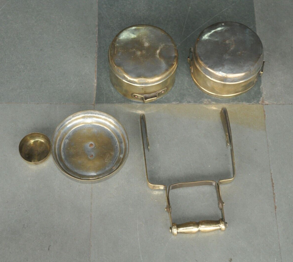 Vintage 2 Compartment Brass Handcrafted Solid Heavy Lunch/Tiffin Box