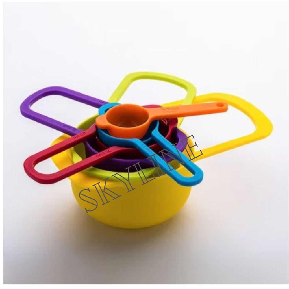 6pcs Colorful Plastic Measuring Spoon Cup Set Stackable Kitchen Baking