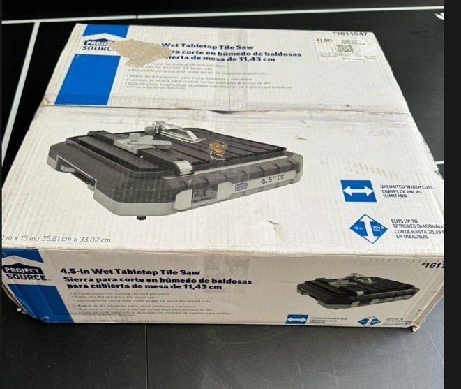 PROJECT SOURCE 4.5-IN WET TABLETOP TILE SAW 1611547