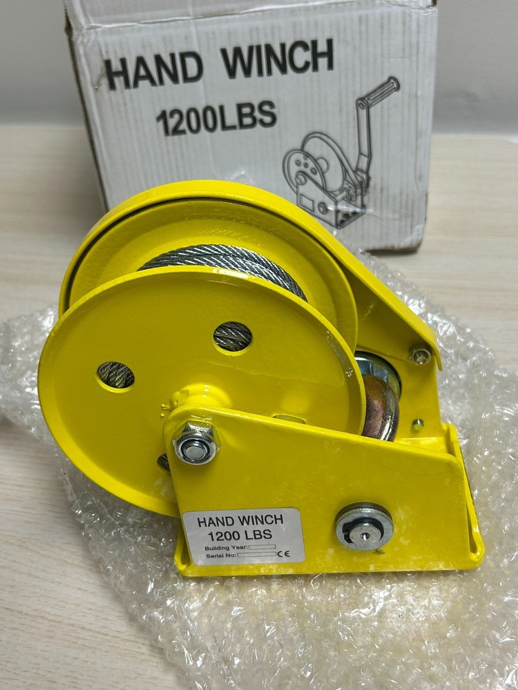 Yellow Two-Way Self Locking Heavy Duty Hand Winch 1200LBS