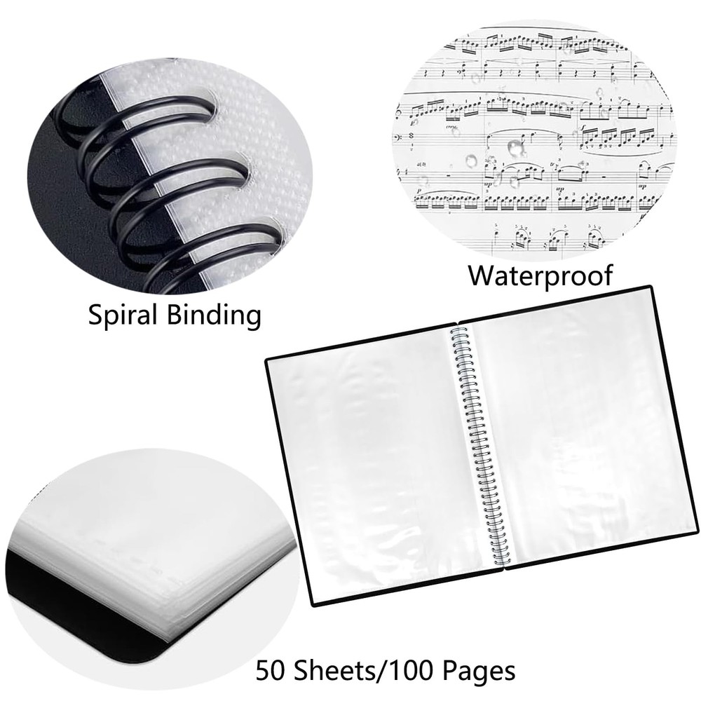 50 Pockets Portfolio Binder with Plastic Sleeves, 50