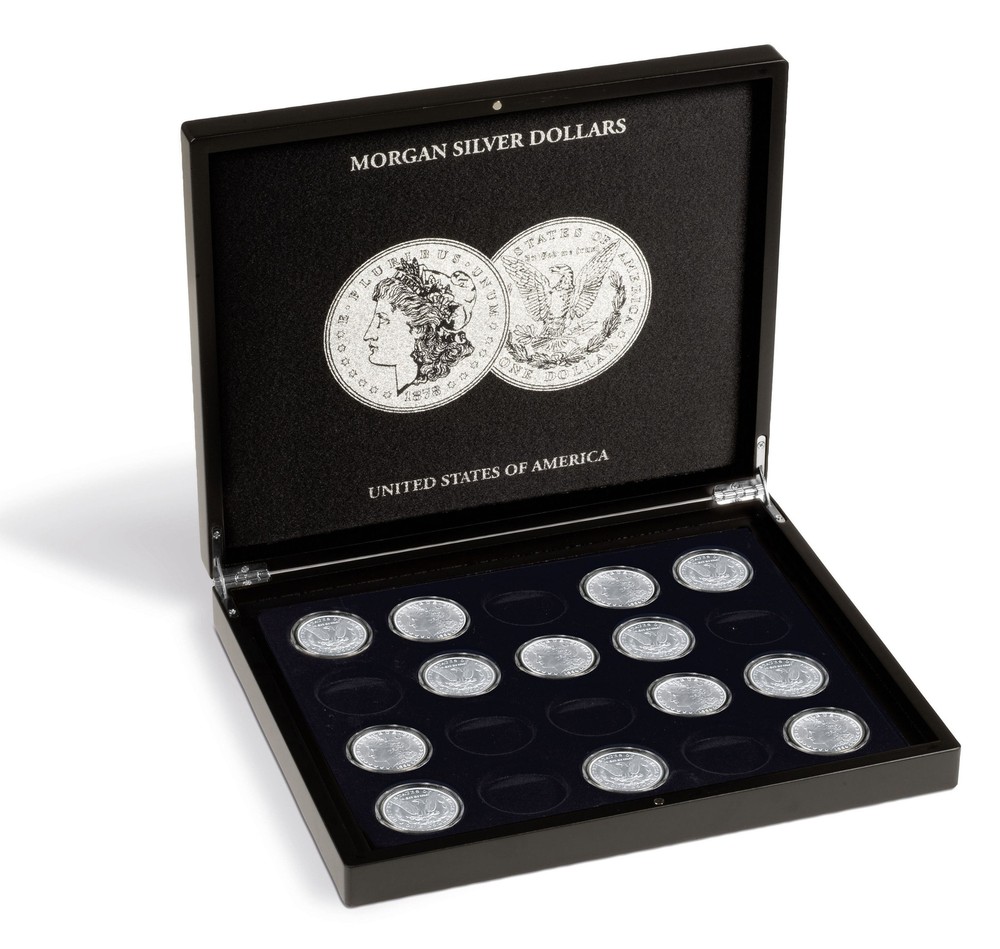Morgan Silver Dollar Collection Presentation Box Gift Case + Extra Coin Tray