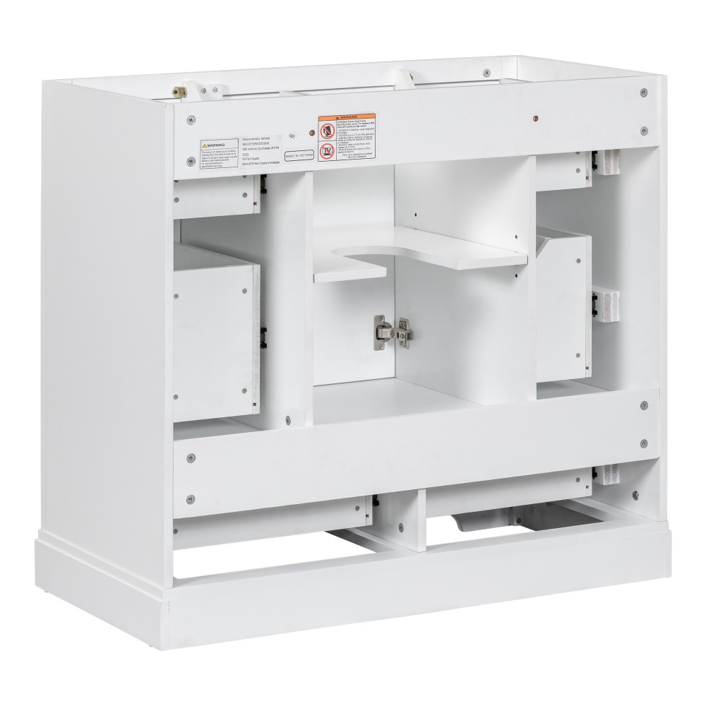 Bathroom Vanity Base Cabinet Six-Drawer Design Features Adjustable Shelves