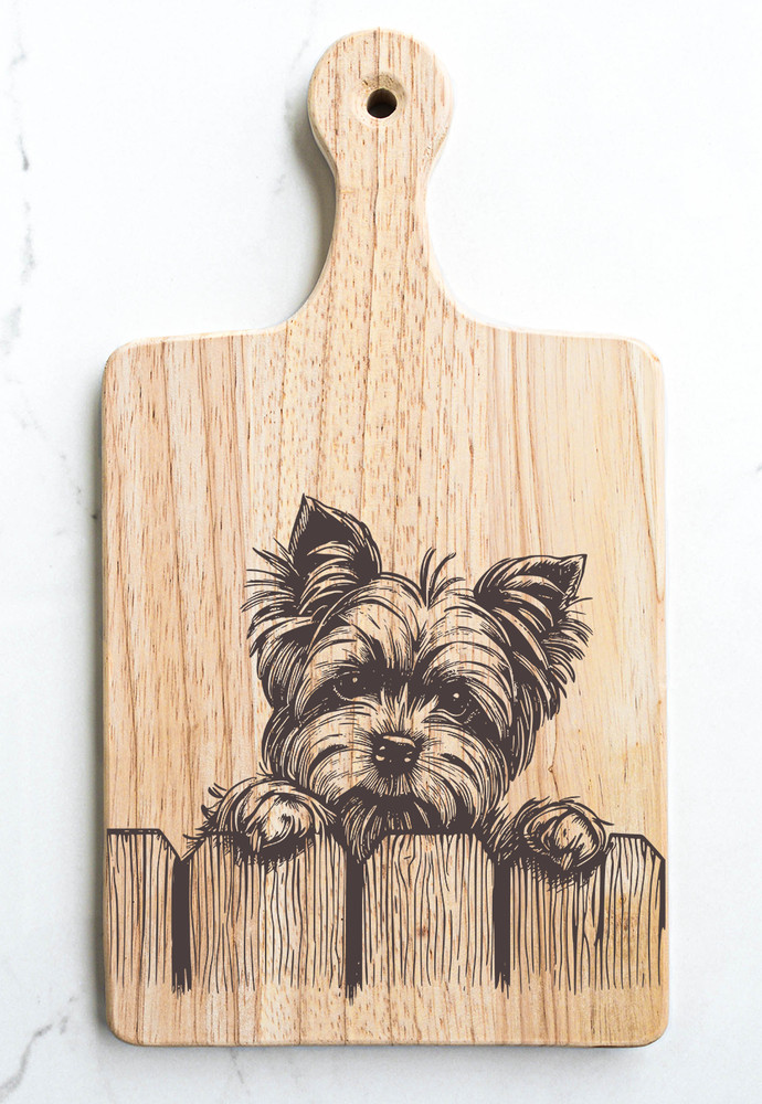 Yorkshire Terrier Yorkie Cutting Cheese Board