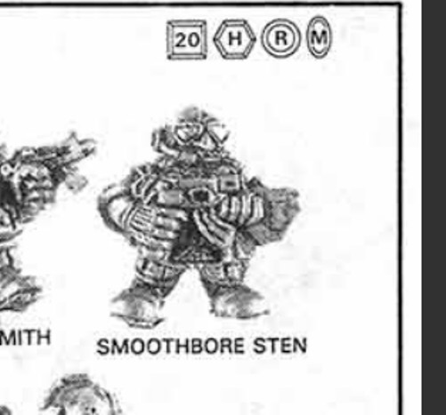 Warhammer 40K Metal Squat "Smoothbore Sten" 1987