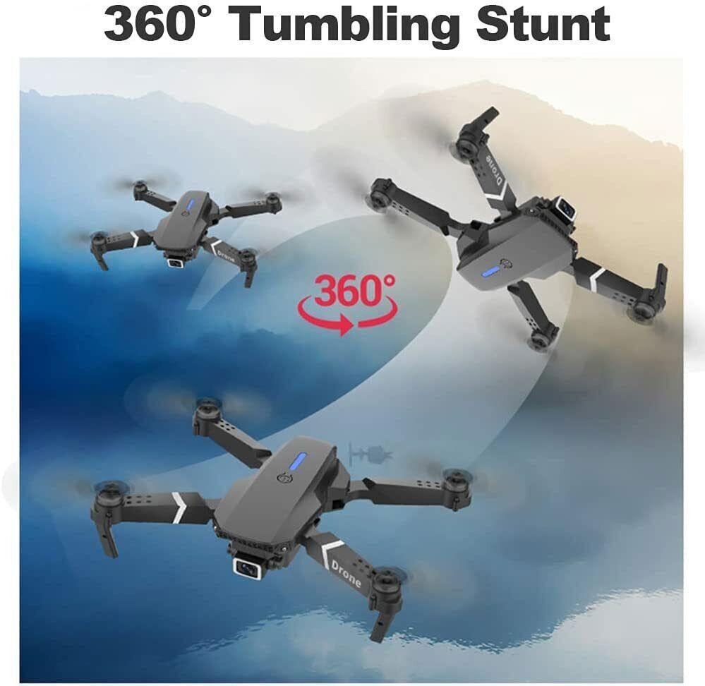 Dual Battery Black Drone – 4-Way Obstacle Avoidance RC Quadcopter