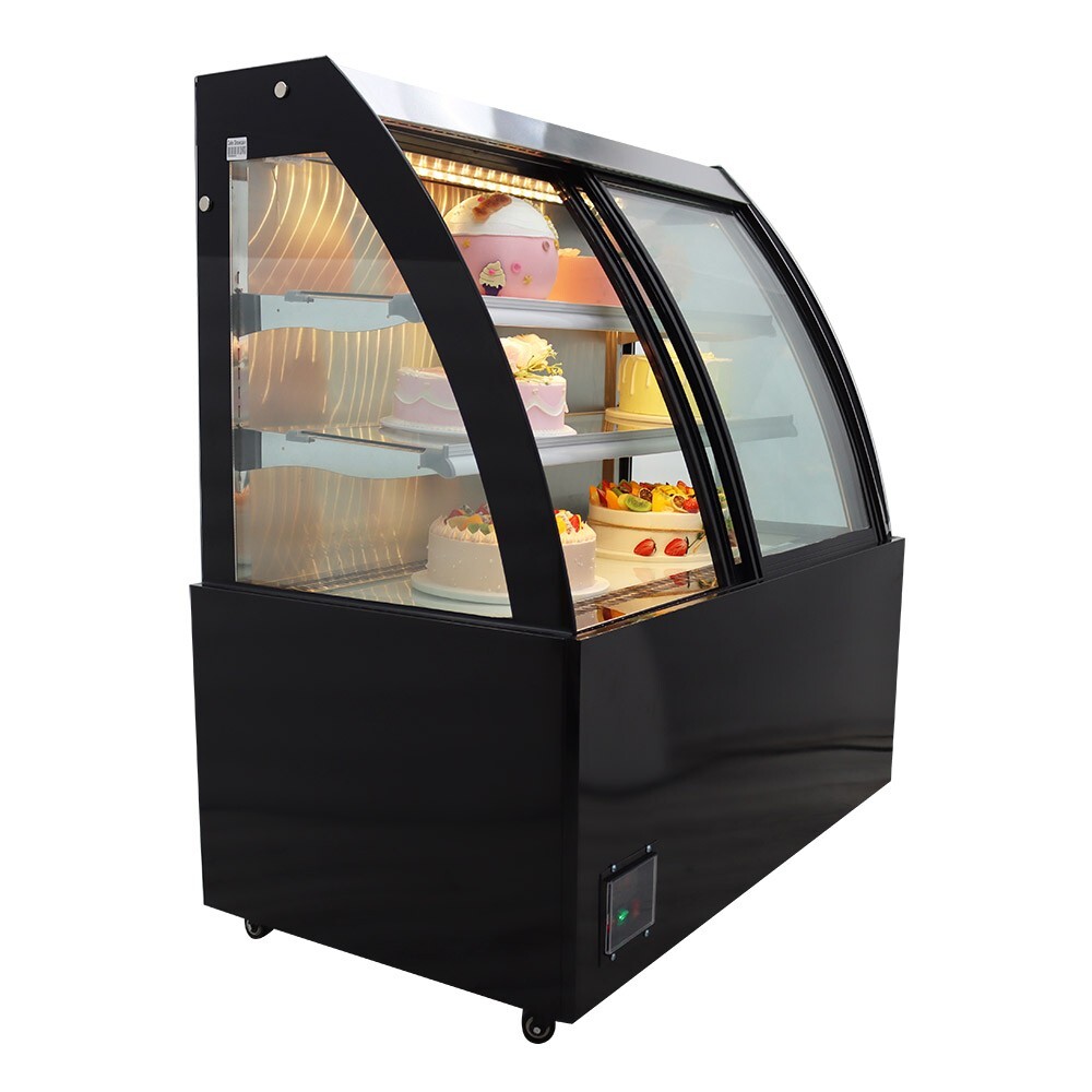 47.24''Length Floor Type Refrigerated Cake Display Case w/Wheel Front Open 220V