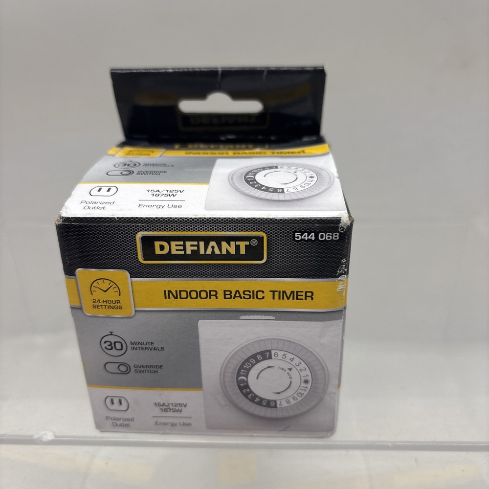 3 X Defiant 24-Hour Indoor Plug-In Basic Mechanical Timer White 544 068 B16