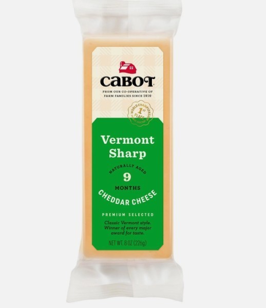 Cabot Vermont Sharp Yellow Cheddar Cheese, 8 oz (3 Pack)