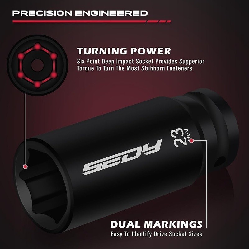 29-Piece 1/2" Drive Impact Socket Set CR-V High Durability Mechanics Tools New