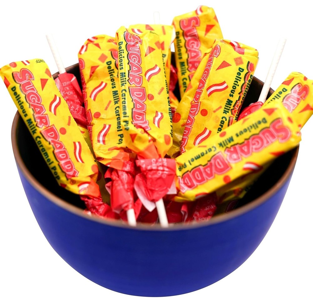 Sugar Daddy Milk Caramel Pops, Bulk & Delicious Fun Size Candy (2 Pounds)