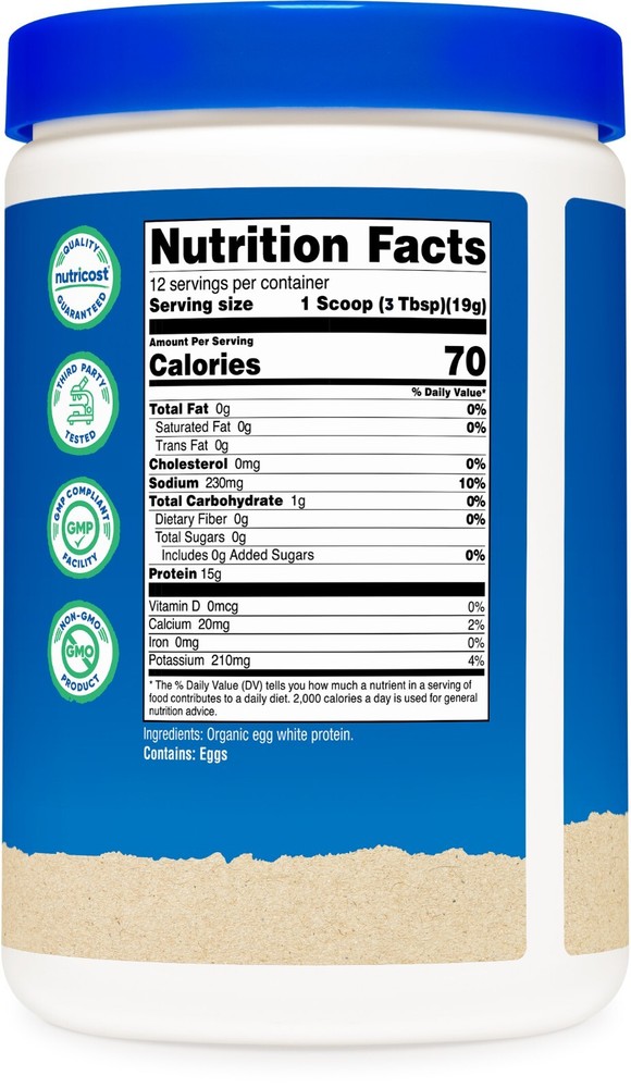 Nutricost Organic Egg White Protein Powder 8oz (Unflavored)