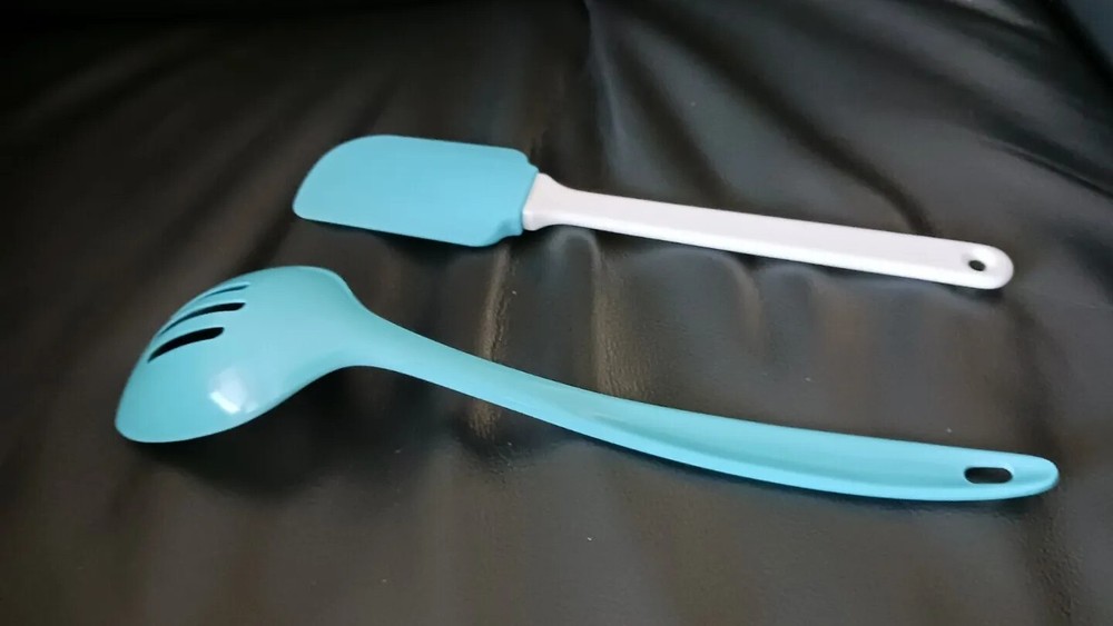 Slotted Spoon and Spatula/Scraper, Blue