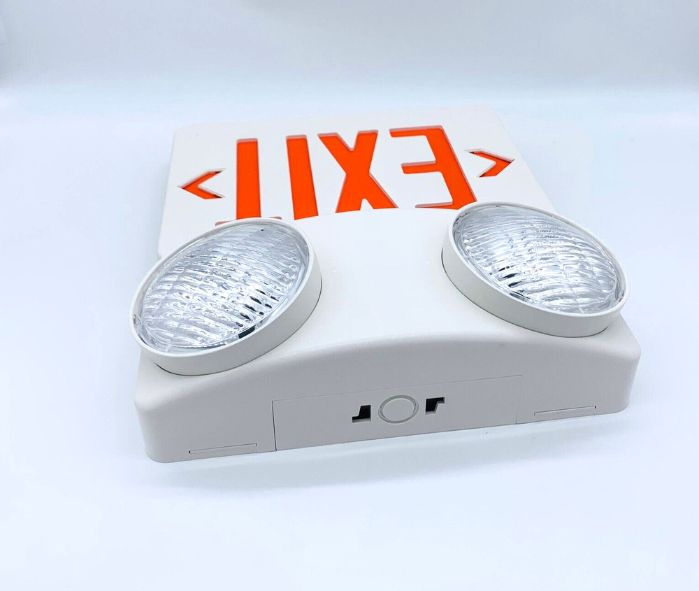 SRB TECHNOLOGIES DUAL FACE, LED EXIT/INCANDESCANT EMERGENCY LIGHT COMBO