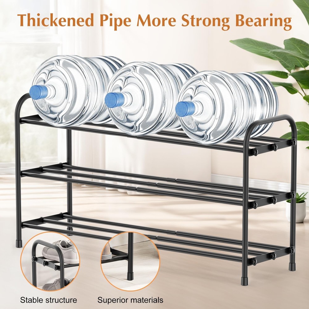 3-Tier Expandable Shoe Rack, Stackable and Adjustable Shoes Organizer Storage...