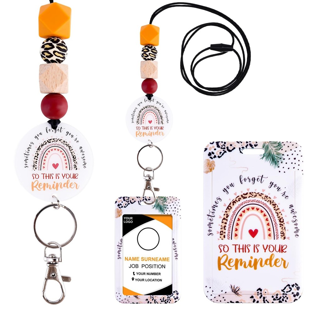 Boho Lanyards for ID Badges - Rainbow Style-3