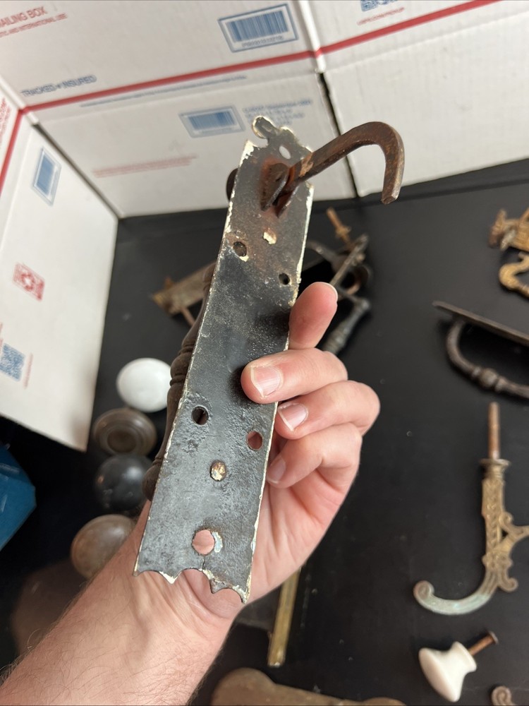 Antique Lot of Salvage Hardware For Doors Cabinets Thumb Latch Knobs Pulls