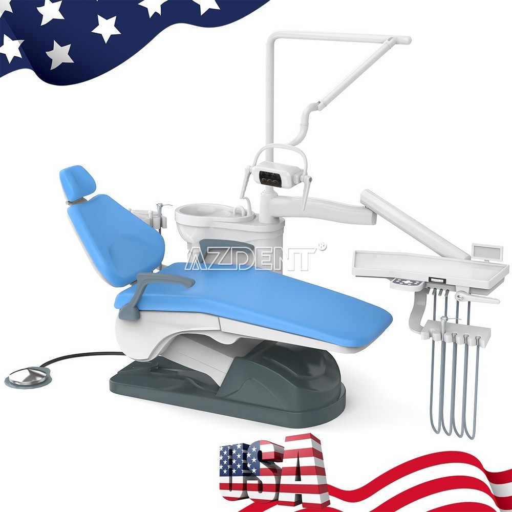 USA Dental Unit Chair DC Motor Computer Controlled & Dentist Assistant Stool