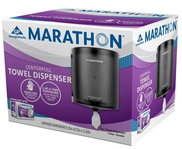 Center pull Paper towel Dispenser Smoke Color Compact Key Lock MARATHON 6403014