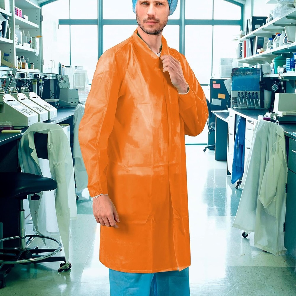 50 Orange Lab Coats 3XL Size Unisex Poly Labcoats