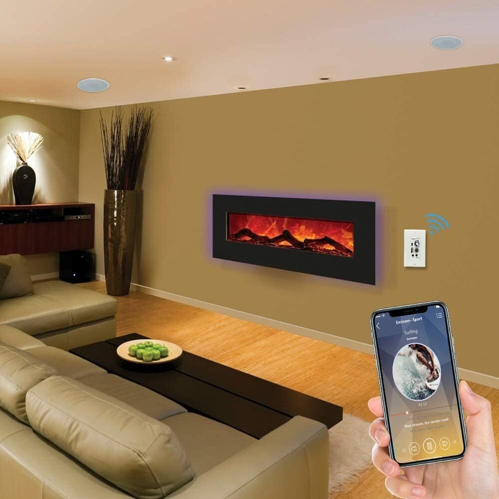 Herdio 4" Bluetooth Ceiling Speakers Waterproof Flush Mount w/ Wall Amplifier