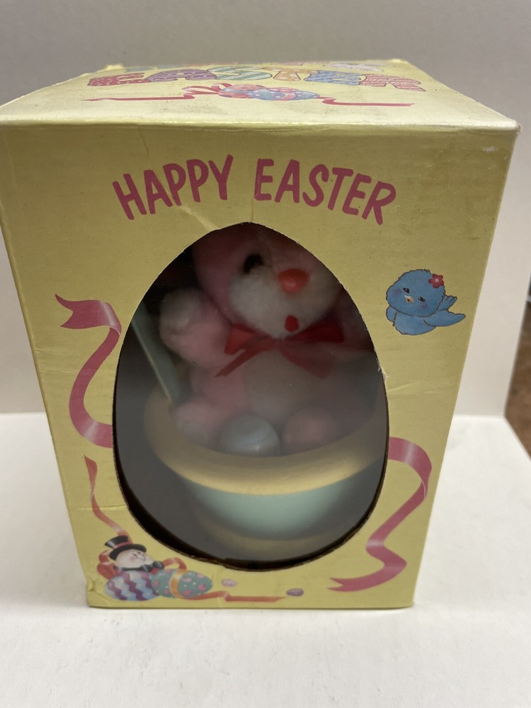 Vintage Bunny Rabbit Figure With Basket New In Box Easter